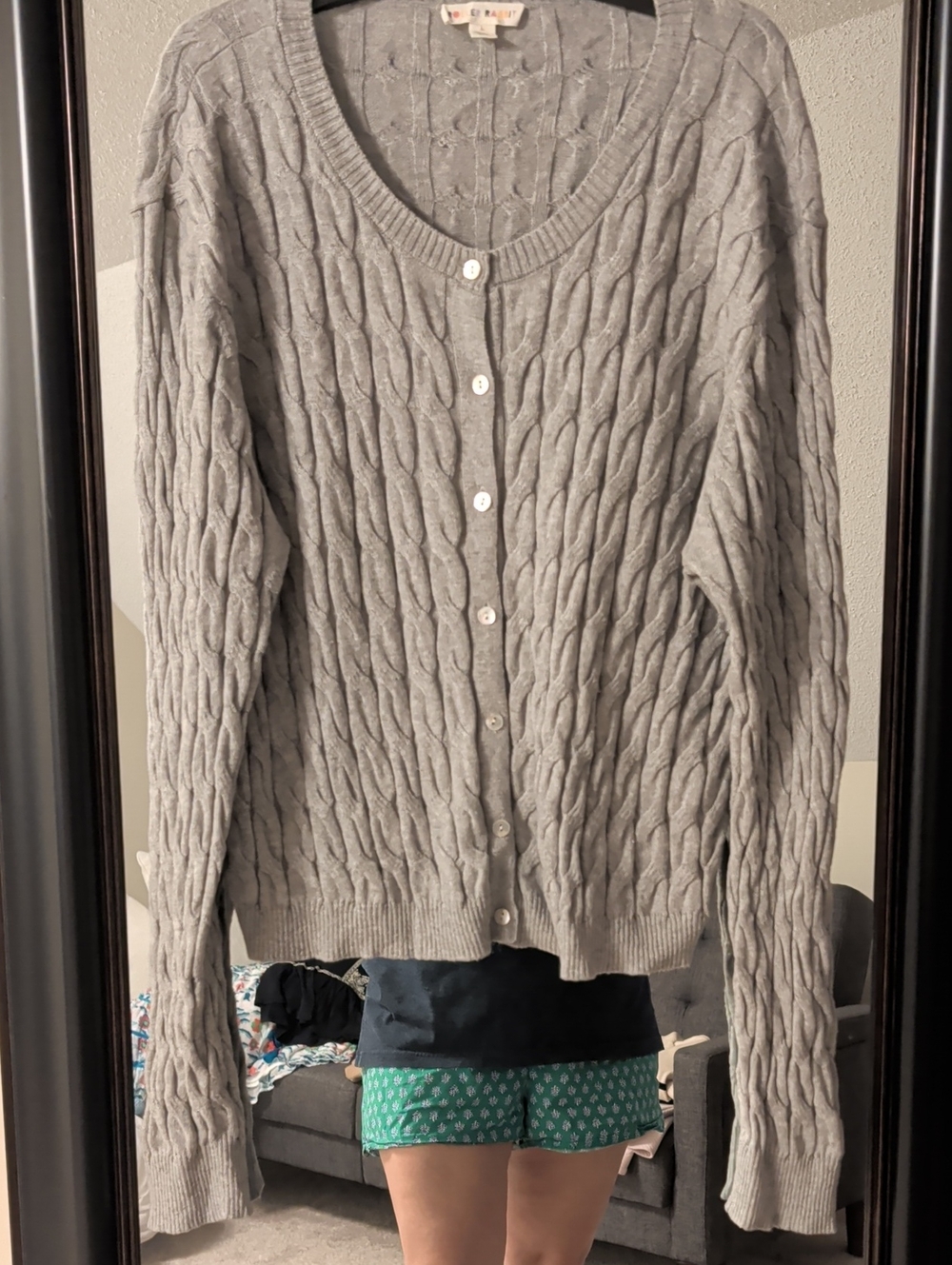 Roller Rabbit Cotton/Cashmere Blend Cable Knit Button-Front Women's Cardigan